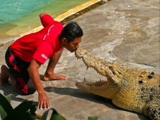 MALEZIJA IN TAJSKA BLOG - 2019 Crocodil farm sov z krokodili